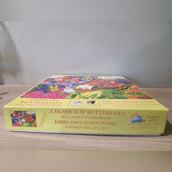 SunsOut 1000 Piece Jigsaw Puzzle "A Home For Butterflies" by Nancy Wernersbach - Picture 2 of 3